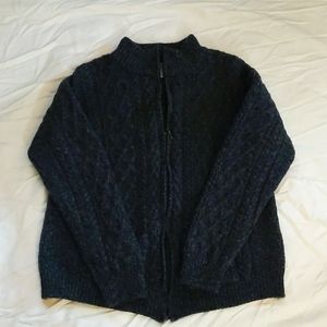 Grey Aran sweater market Jacket XL